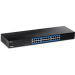 Trendnet TEG-S25 switch di rete Gigabit Ethernet [10/100/1000] Nero (24-PORT GIGABIT SWITCH RACK - 24X GIGABIT RJ-45 POR