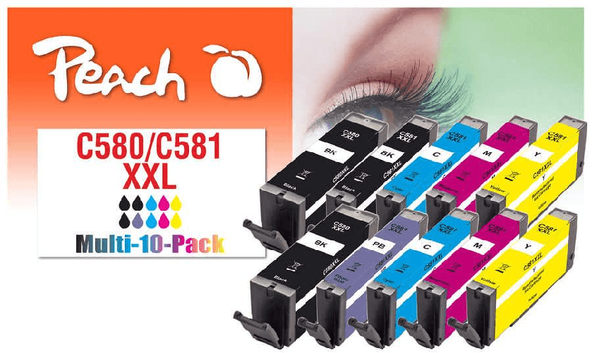 Canon Peach PI100-437 cartuccia d'inchiostro 10 pz Compatibile Resa extra elevata (super) Nero, Ciano, Magenta