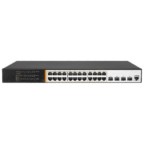 link switch di rete 24 porte poe 400 watt + 4 porte sfp 10 gigabit e una porta console layer 3