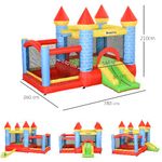 Outsunny Castello Gonfiabile Gigante per Bambini con Scivolo, Piscina e Canestro