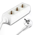 V-TAC Multipresa con Cavo 15m 3 Prese 10A 2P + Schuko e Spina Schuko Colore Bianco