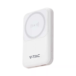 V-TAC Power Bank 10000 mAh MagSafe Ultra Sottile Magnetico con Ricarica Wireless Colore Bianco