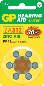 GP-Batteries-Hearing-Aid-ZA312-Batteria-monouso-PR41-Zinco-aria