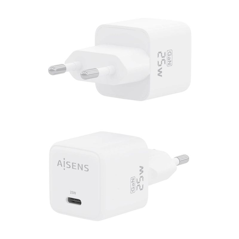 AISENS-ASCH-25W1P012-W-Caricabatterie-per-dispositivi-mobili-Universale-Bianco-AC-Ricarica-rapida-Interno