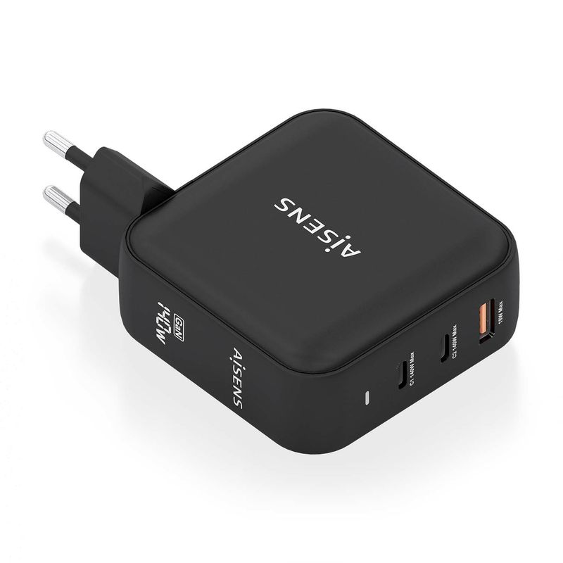 Caricabatterie-Aisens-GAN-140W---2xUSB-C-PD3.1-QC4.0---1xUSB-A-QC3.0