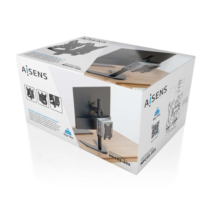 AISENS-MPC05-205-supporto-per-CPU-Supporto-per-CPU-montata-su-supporto-monitor-Nero