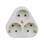 V-TAC Adattatore Multipresa con 3 Prese Frontali Disposte a Piramide 10A 2P + Schuko con Spina Schuko Colore Bianco