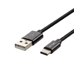 V-TAC Cavo da USB Tipo-C a USB-A 1m Ricarica Rapida 2.4A Platinum Series Cavo Antigroviglio in Corda Colore Nero