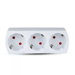 V-TAC Adattatore Multipresa con 3 Prese Frontali 10A 2P + Schuko con Spina Schuko Colore Bianco