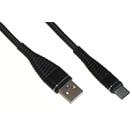 *Cavo Usb-C Mt 12 Cavo A Spirale Colore Nero Con Protezione Flessibile Sul Connettore