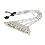 Piastrina Con 4 Connettori Usb 2.0 Tipo A Esterni - Connettore Alla Piastra Madre 2X10 Pin 254 Mm