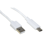 Cavo Usb 2.0 A Maschio Tipo C Mt 1  Colore Bianco Pvc Nichel Plating White 28+24Awg Bc Conductor