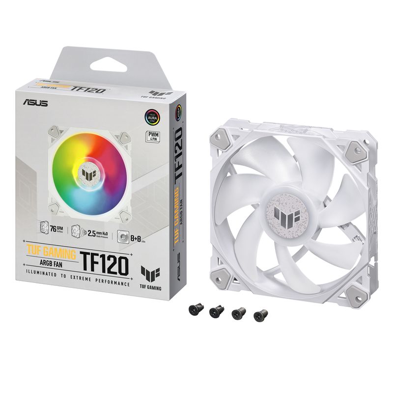 ASUS-TUF-GAMING-TF120-ARGB-WHITE-EDITION-Case-per-computer-Raffreddatore-d-aria-12-cm-Bianco-1-pz