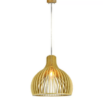 V-TAC VT-4453 Lampadario LED in Legno a Sospensione con Portalampada E27 Paralume a Imbuto SKU 40551