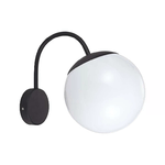 V-TAC Lampada LED da Muro con Sfera Opale e Portalampada E27 Colore Nero Opaco IP44