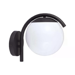 V-TAC Lampada LED da Muro con Sfera Opale e Portalampada E27 200*280*260mm Colore Nero Opaco IP44