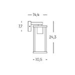 Applique Da Esterno Contemporanea Aurea Alluminio E Vetro Bianco 1 Luce E27