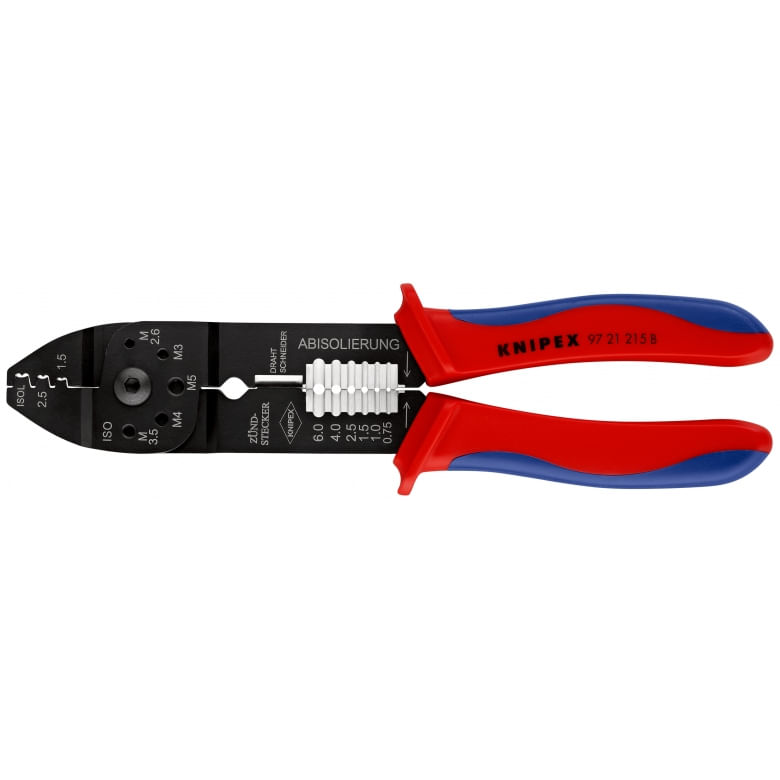 Knipex-97-21-215-B-Crimpatrice-Nero-Blu-Rosso