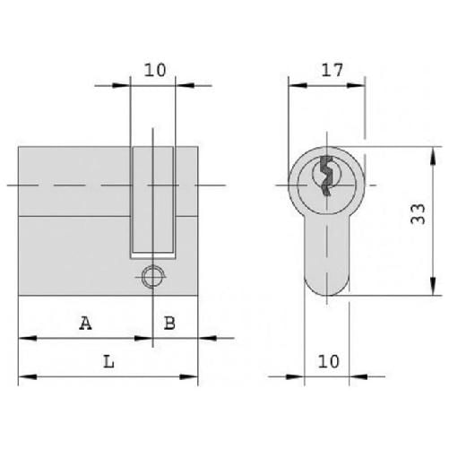 Cisa 08030-03-0 Cilindro Logo 50mm 39.5x10mm