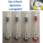 Set 4 Spazzole per lavare piatti lavapiatti attrezzi da cucina utensili spugne padelle pentole bicchieri stoviglie