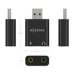 Convertitore-audio-da-USB-A-a-Aisens-48KHz---USB-A-M-2xJACK-3.5-H---Colore-nero