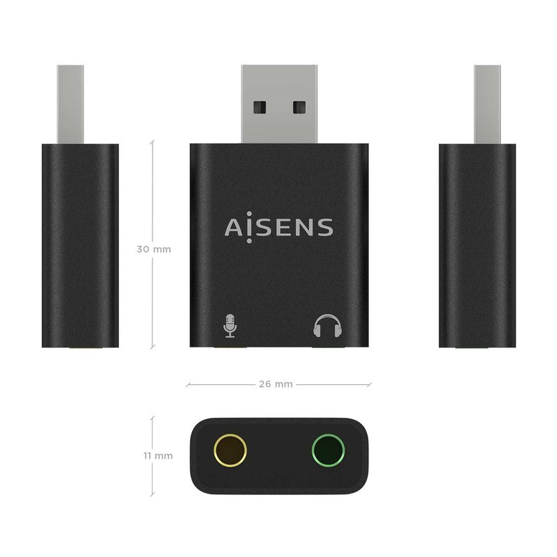 Convertitore-audio-da-USB-A-a-Aisens-48KHz---USB-A-M-2xJACK-3.5-H---Colore-nero