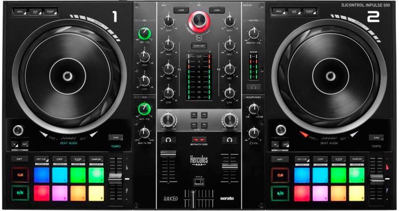 Hercules-Inpulse-500-Mixer-con-controllo-DVS--Digital-Vinyl-System--Nero