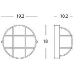 Applique Da Esterno Industriale Ovale Alluminio E Vetro Bianco 1 Luce E27