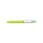 BIC 4 Colours Verde, Rosa, Viola, Turchese Penna a sfera retrattile a clip Medio 12 pz