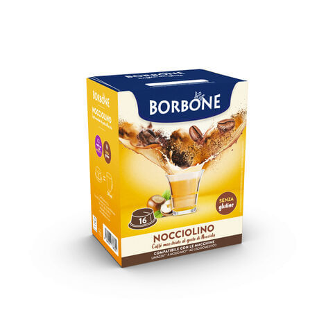 CAFFE-ALLA-NOCCIOLA-CAFFE-BORBONE-NOCCIOLINO---16-CAPSULE-COMPATIBILI-A-MODO-MIO-da-8g