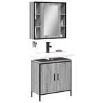 vidaXL Set Mobili da Bagno 2 pz Grigio Sonoma in Legno Multistrato