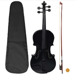 vidaXL Set Completo Violino con Arco e Mentoniera Nero 4/4