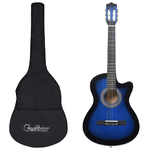 Set Chitarra Classica Western 12 pz con 6 Corde Blu 38"