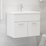 Mobile Bagno con Lavabo Integrato Bianco in Truciolato