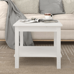 VidaXL Tavolino da Salotto Bianco 50x50x45 cm Legno Massello di Pino