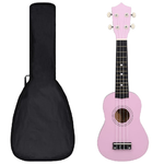 vidaXL Set Ukulele Soprano con Borsa per Bambini Rosa 21"