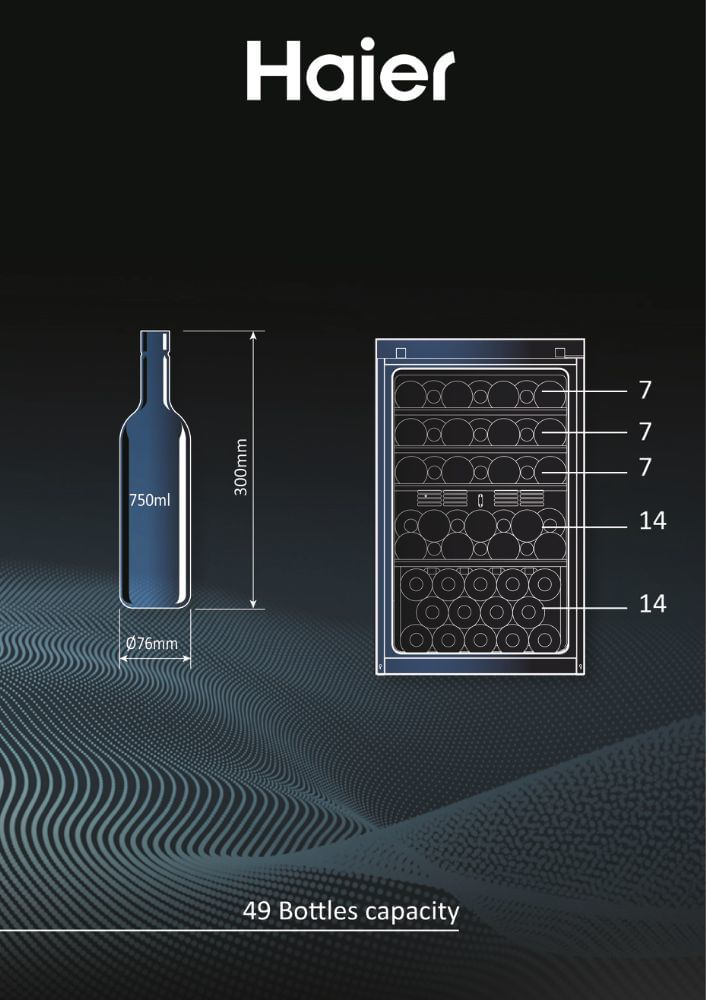 Haier-Wine-Bank-50-Serie-3-HWS49GAE-Cantinetta-vino-con-compressore-Libera-installazione-Nero-49-bottiglia-bottiglie