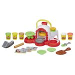 Hasbro Play-Doh La Pizzeria, playset con 5 vasetti di pasta da modellare