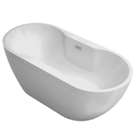 Vasca da bagno free standing forma ovale acrilico bianco lucido 170 cm *** misure 170x80x60 cm, confezione 1