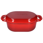 Sabatier Padella Ovale Rossa 31 cm 4,5 Litri Ghisa Adatta al forno e a tutte le fonti di calore, compresa l'induzione