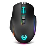 Krom Keos Mouse Gaming USB 6400DPI - 7 Pulsanti configurabili - Luce arcobaleno RGB - Uso colorato a destra - colore ner