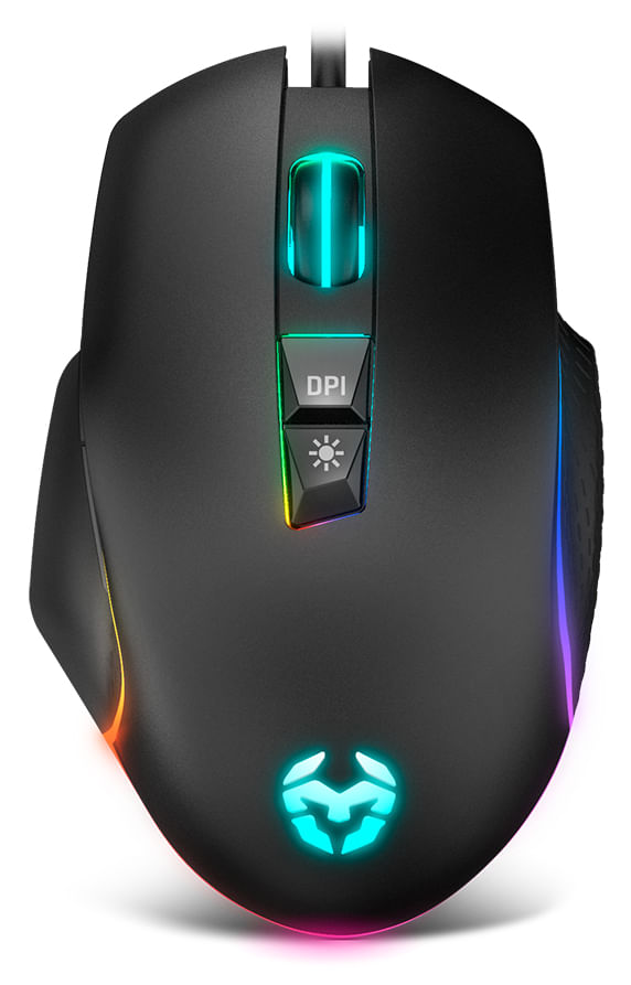 Krom-Keos-Mouse-Gaming-USB-6400DPI---7-Pulsanti-configurabili---Luce-arcobaleno-RGB---Uso-colorato-a-destra---colore-ner