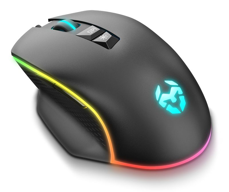 Krom-Keos-Mouse-Gaming-USB-6400DPI---7-Pulsanti-configurabili---Luce-arcobaleno-RGB---Uso-colorato-a-destra---colore-ner