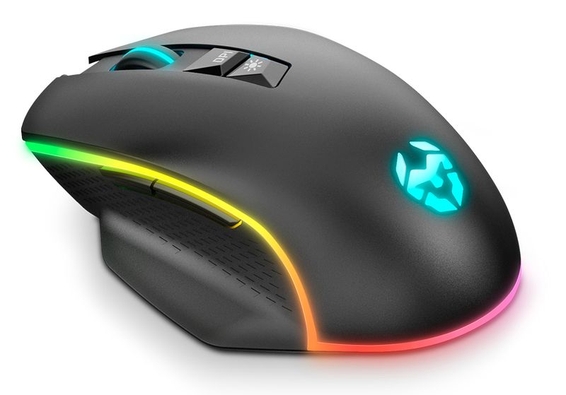 Krom-Keos-Mouse-Gaming-USB-6400DPI---7-Pulsanti-configurabili---Luce-arcobaleno-RGB---Uso-colorato-a-destra---colore-ner