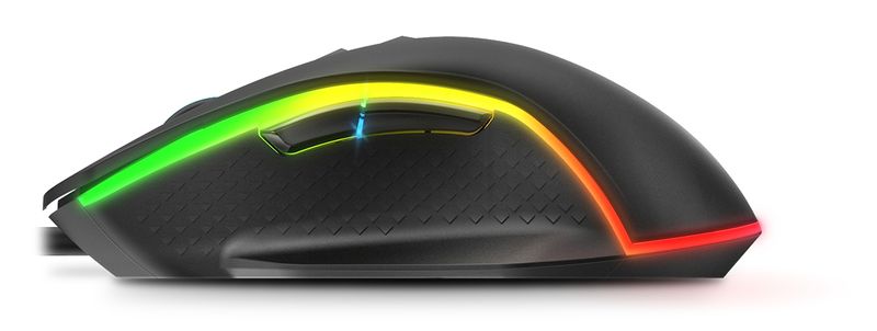 Krom-Keos-Mouse-Gaming-USB-6400DPI---7-Pulsanti-configurabili---Luce-arcobaleno-RGB---Uso-colorato-a-destra---colore-ner