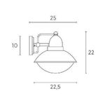 Applique Esterno Contemporanea Itaca Alluminio E Porcellana Ruggine 1 Luce E27