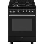 Smeg CX61GMBL Estetica Classica Cucina con piano cottura Gas 60x60 cm Forno elettrico Classe A Nera