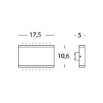 Applique Da Esterno Moderna Wave Alluminio E Termoplastica Grigio Led 7+7W 4000K