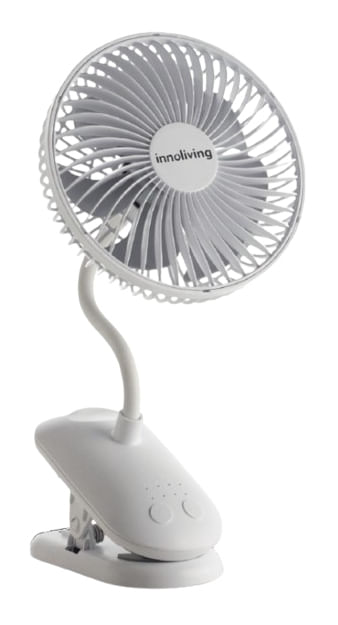 Innoliving-Ventilatore-15cm-con-Supporto-Pieghevole-Ricaricabile-e-Clip-INN-526-Senza-Fili--Bianco-