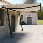 vidaXL Tenda da Sole Retrattile Manuale con Pali 4,5x3 m Crema